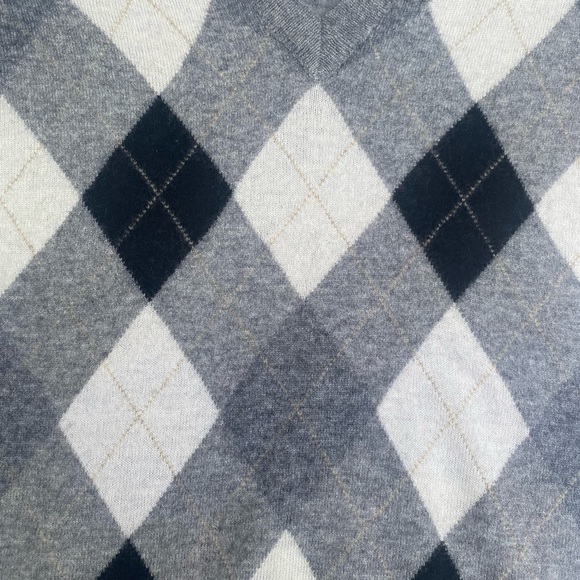 J. CREW V-Neck Argyle Cashmere Blend SWEATER Size S - Picture 5 of 8